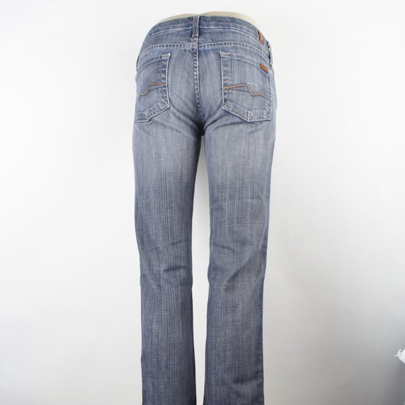 7 For All Mankind Carol Boot 26 (27 X 32 Women's Denim Jeans Medium Wash USA - Picture 5 of 13